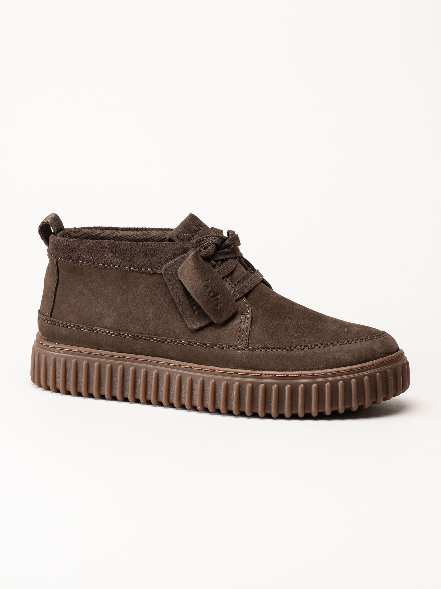 Clarks - Torhill Lace Hi - Mörkbruna snörskor