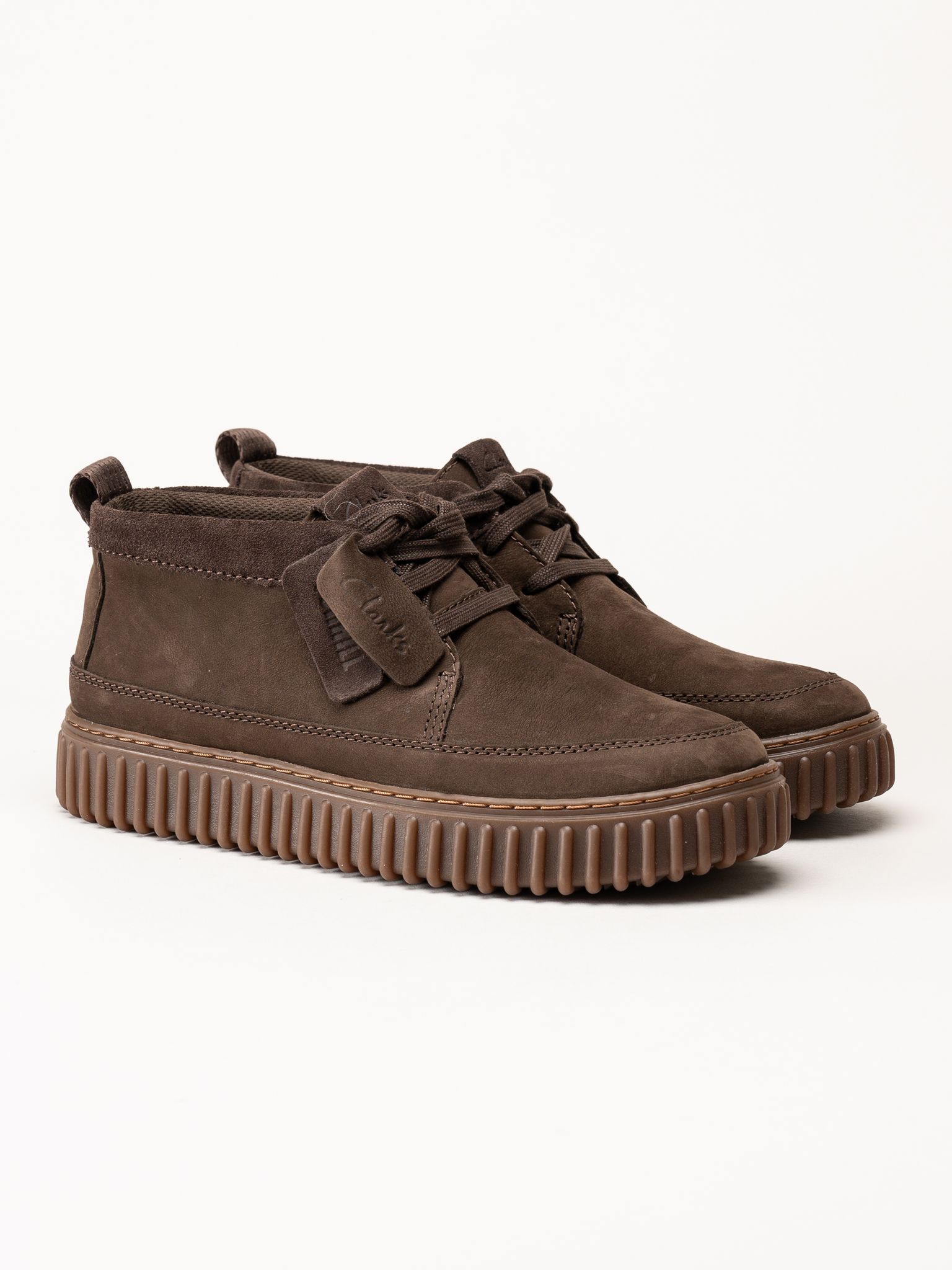 Clarks - Torhill Lace Hi - Mörkbruna snörskor