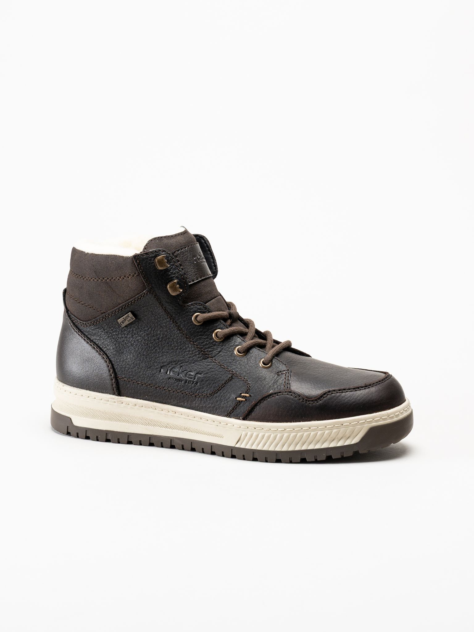 Rieker - Mörkbruna fodrade sneakers