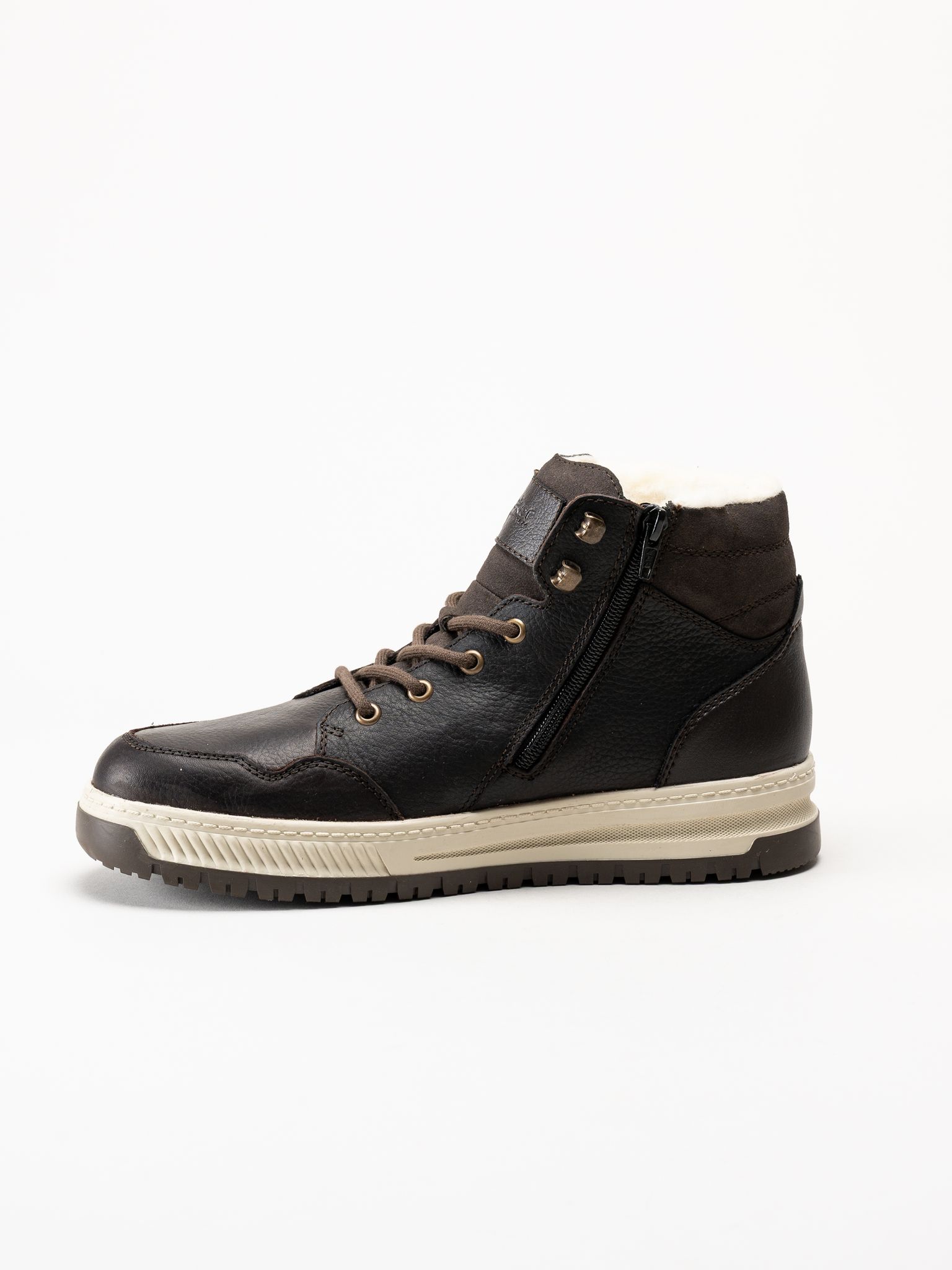 Rieker - Mörkbruna fodrade sneakers