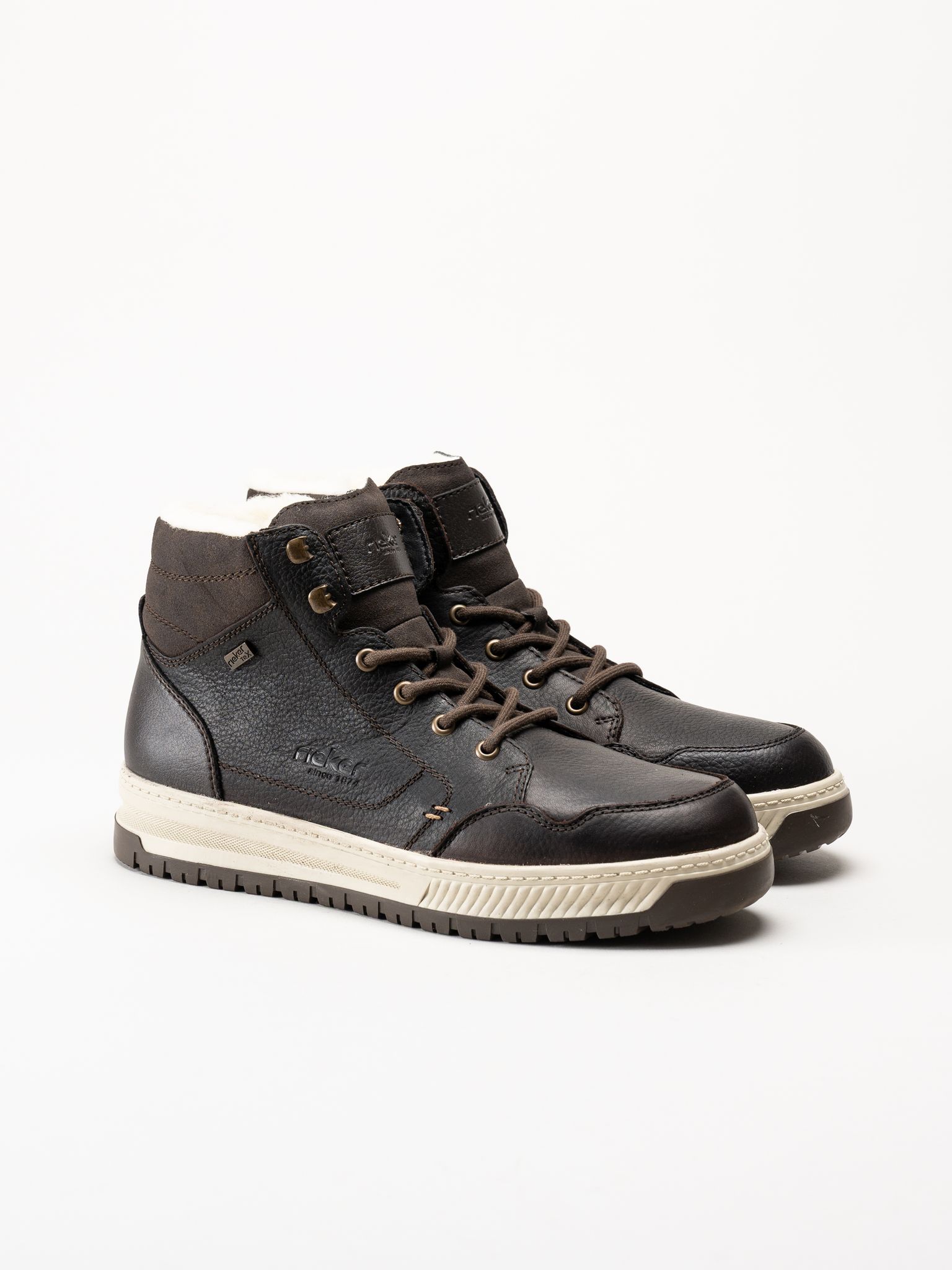 Rieker - Mörkbruna fodrade sneakers