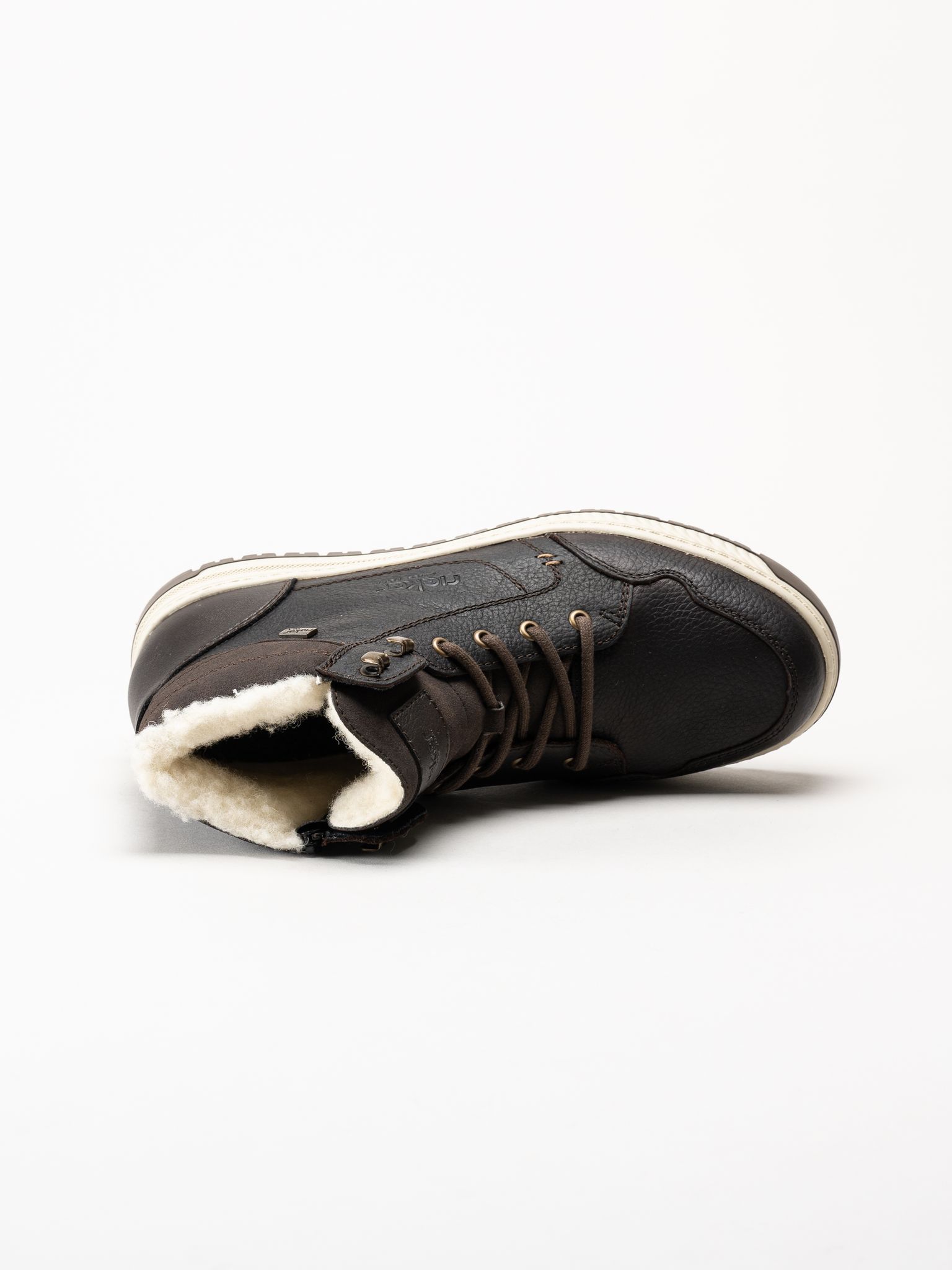 Rieker - Mörkbruna fodrade sneakers