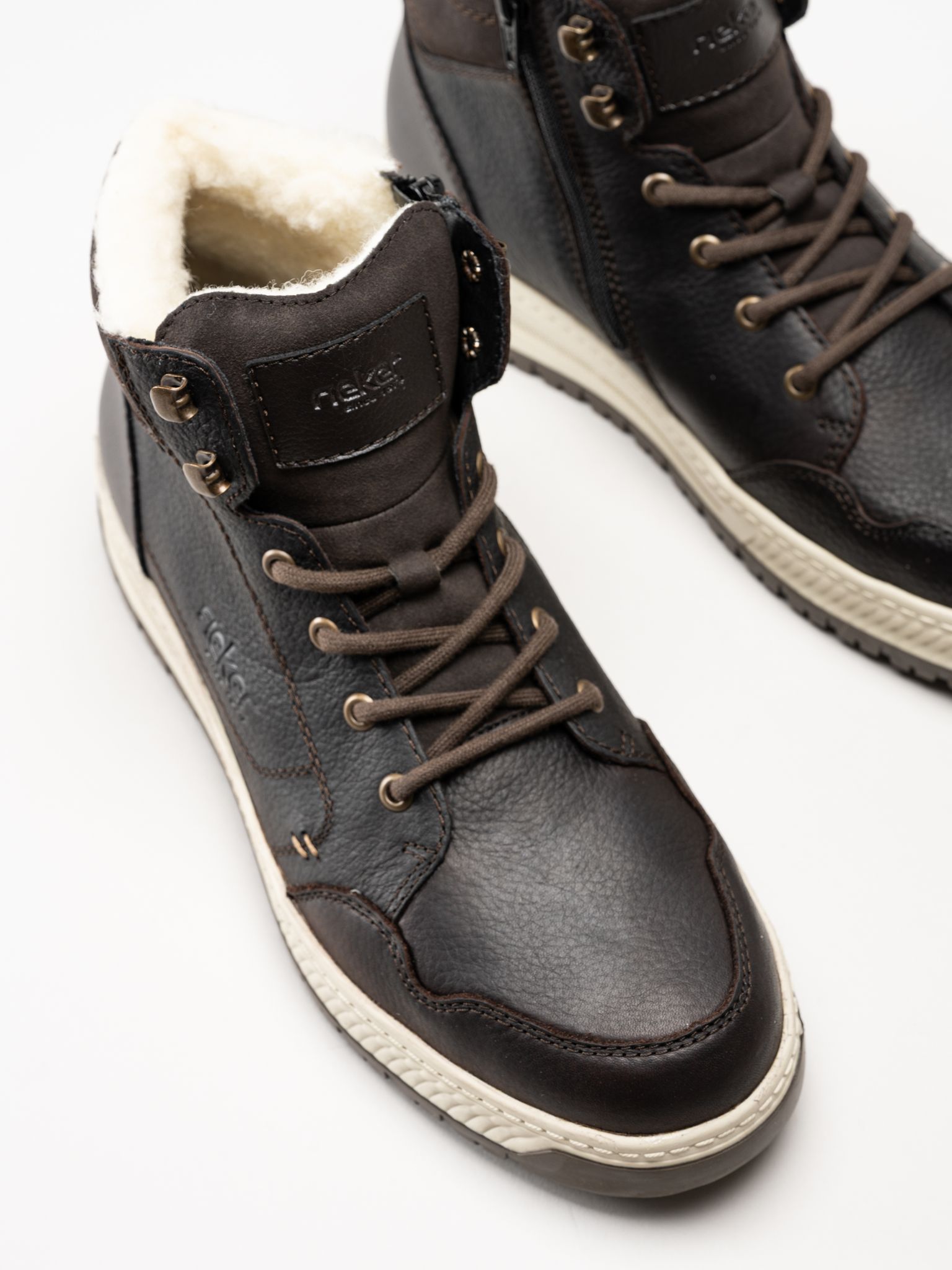 Rieker - Mörkbruna fodrade sneakers