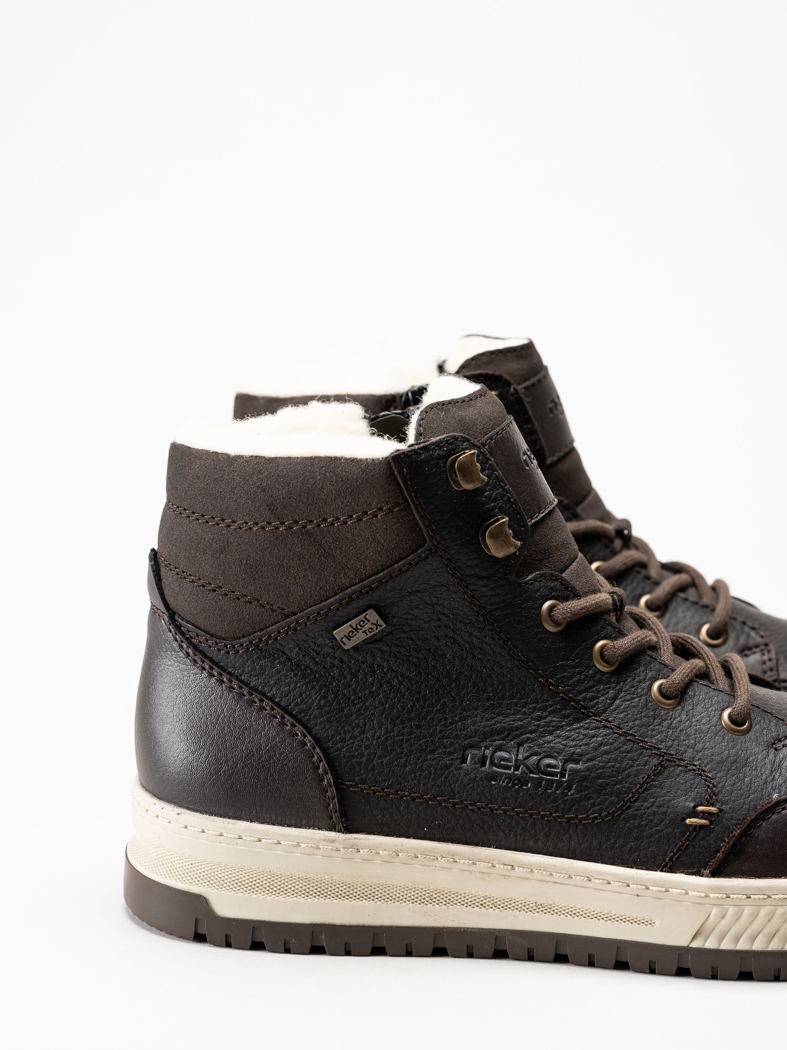 Rieker - Mörkbruna fodrade sneakers