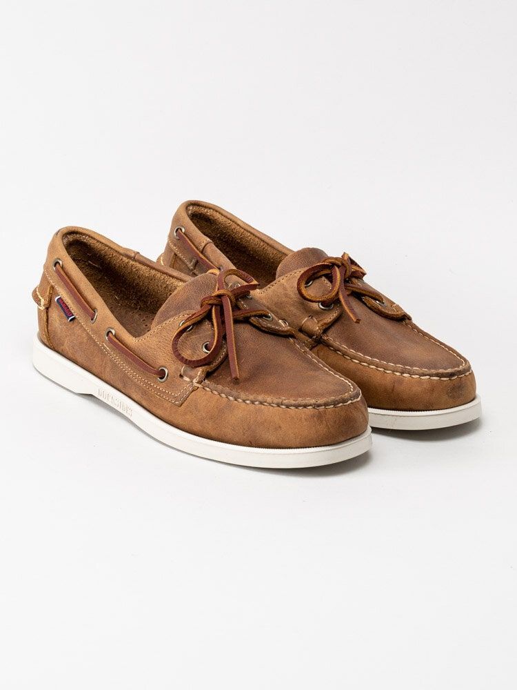 Sebago - Docksides Portland Crazy Horse - Bruna seglarskor i skinn