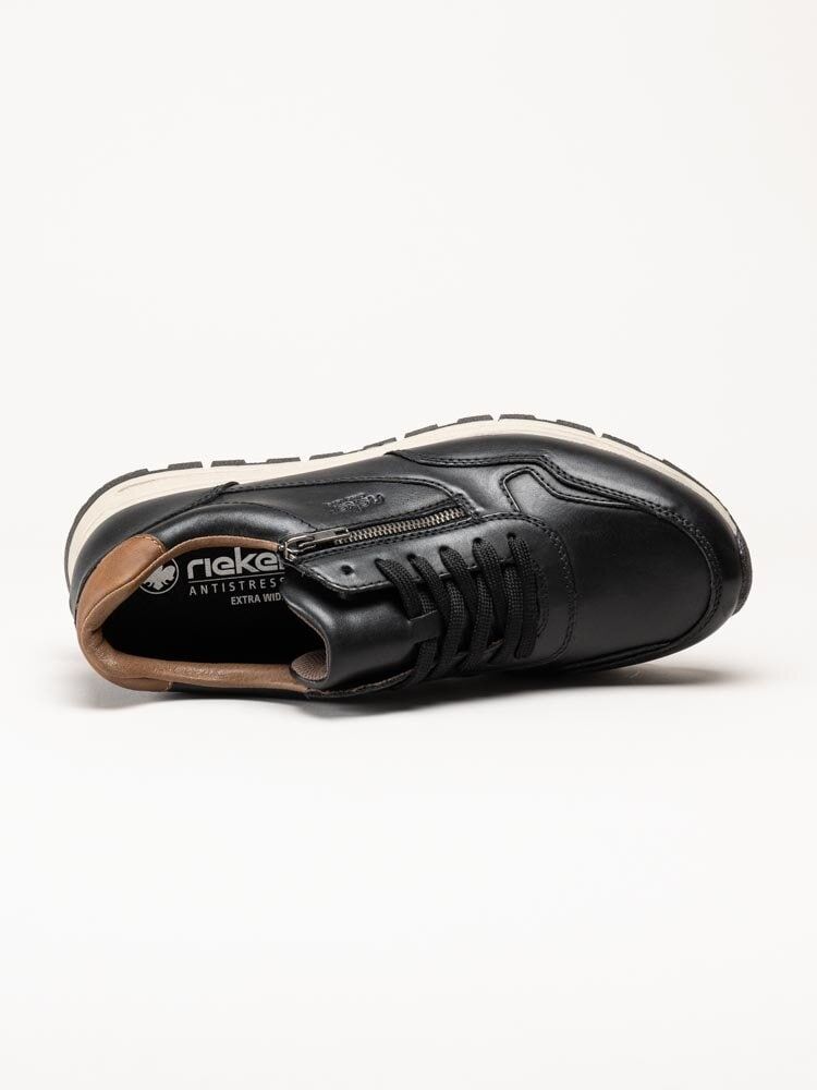 Rieker - Svarta sneakers i skinn