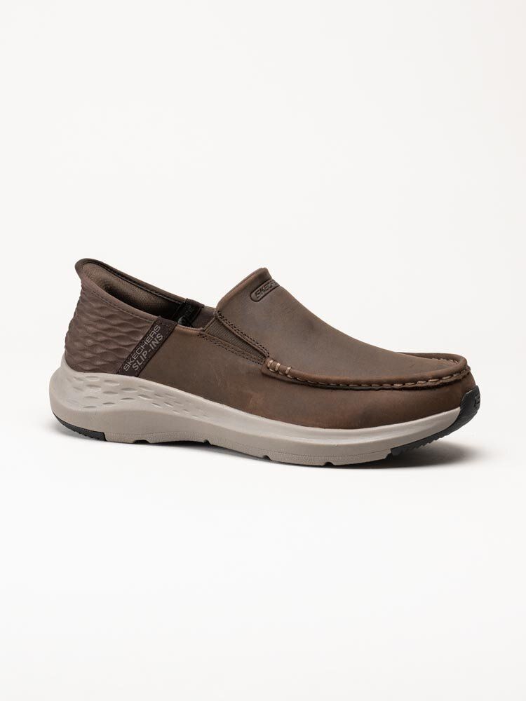 Skechers - Slip Ins Parson - Oswin - Bruna slip-in skor i oljat skinn