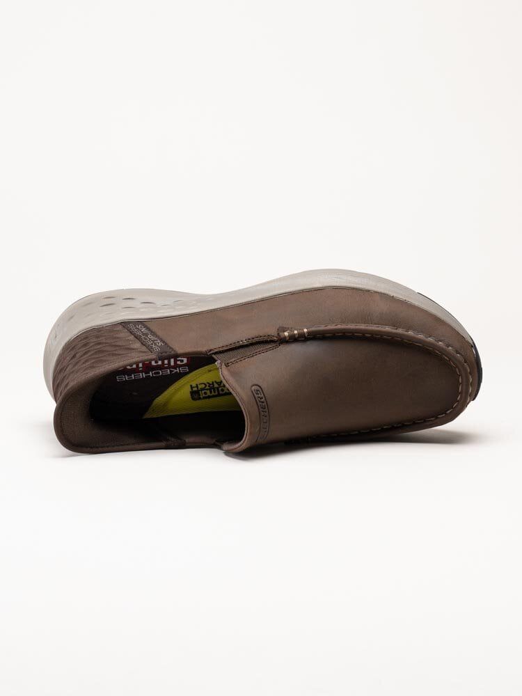 Skechers - Slip Ins Parson - Oswin - Bruna slip-in skor i oljat skinn