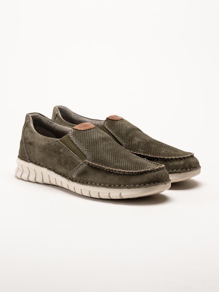 Bugatti - Gröna slip on skor i mocka