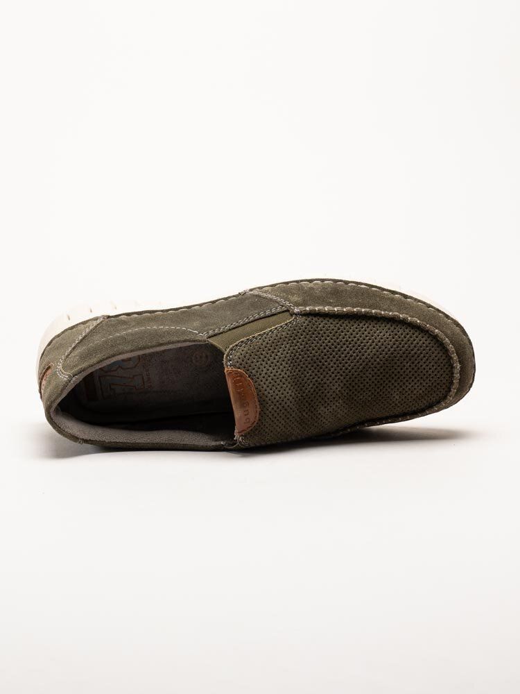 Bugatti - Gröna slip on skor i mocka
