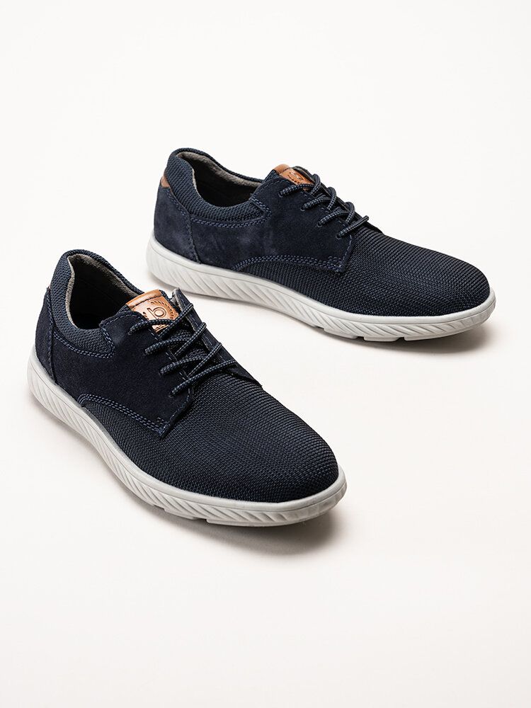 Bugatti - Mörkblå sneakers i textil