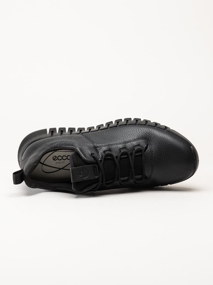 Ecco - Gruuv Sneaker Lea GTX - Svarta skinnsneakers med Gore-Tex