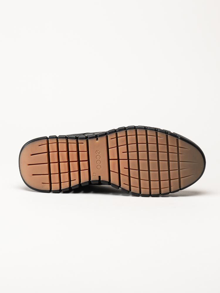 Ecco - Gruuv Sneaker Lea GTX - Svarta skinnsneakers med Gore-Tex
