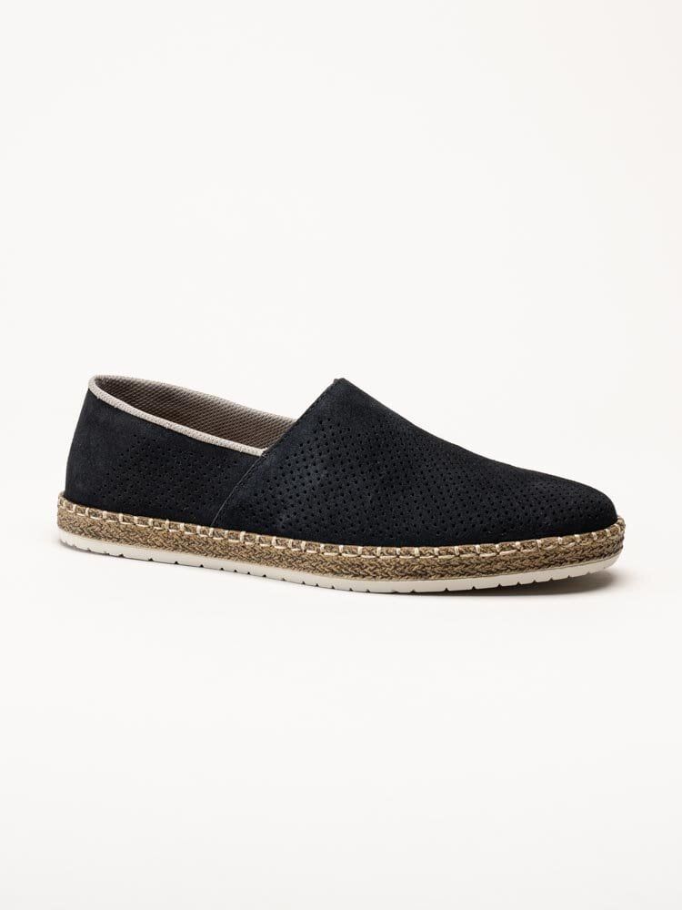 Rieker - Mörkblå slip on skor i nubuck