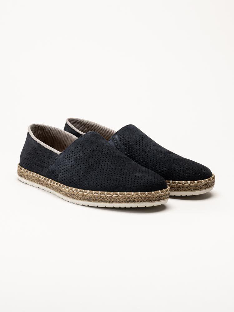 Rieker - Mörkblå slip on skor i nubuck