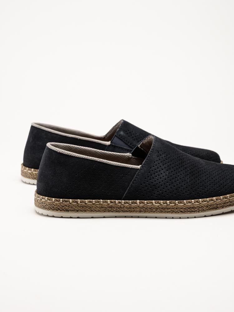Rieker - Mörkblå slip on skor i nubuck