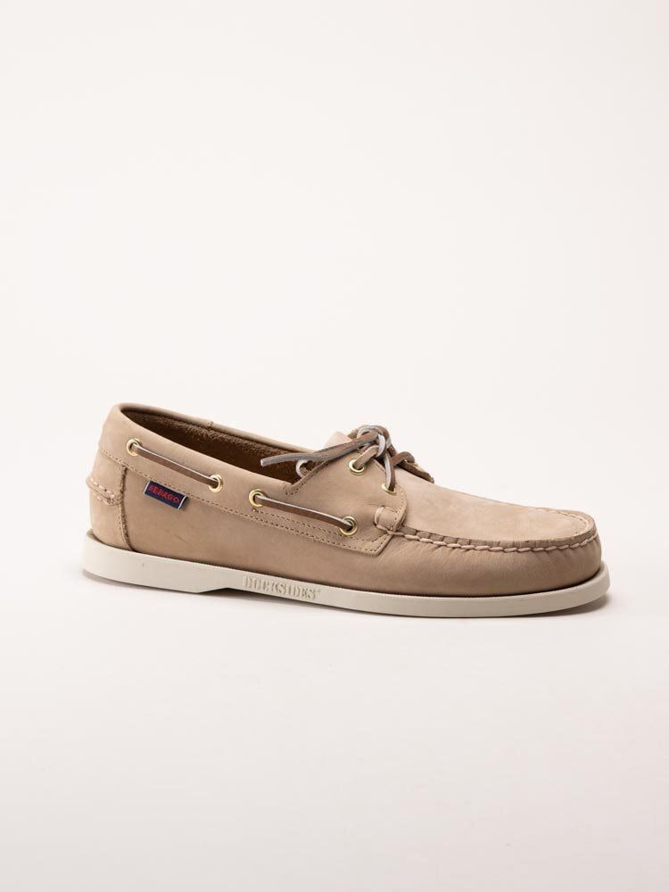 Sebago - Portland Flesh Out - Beige seglarskor i nubuck