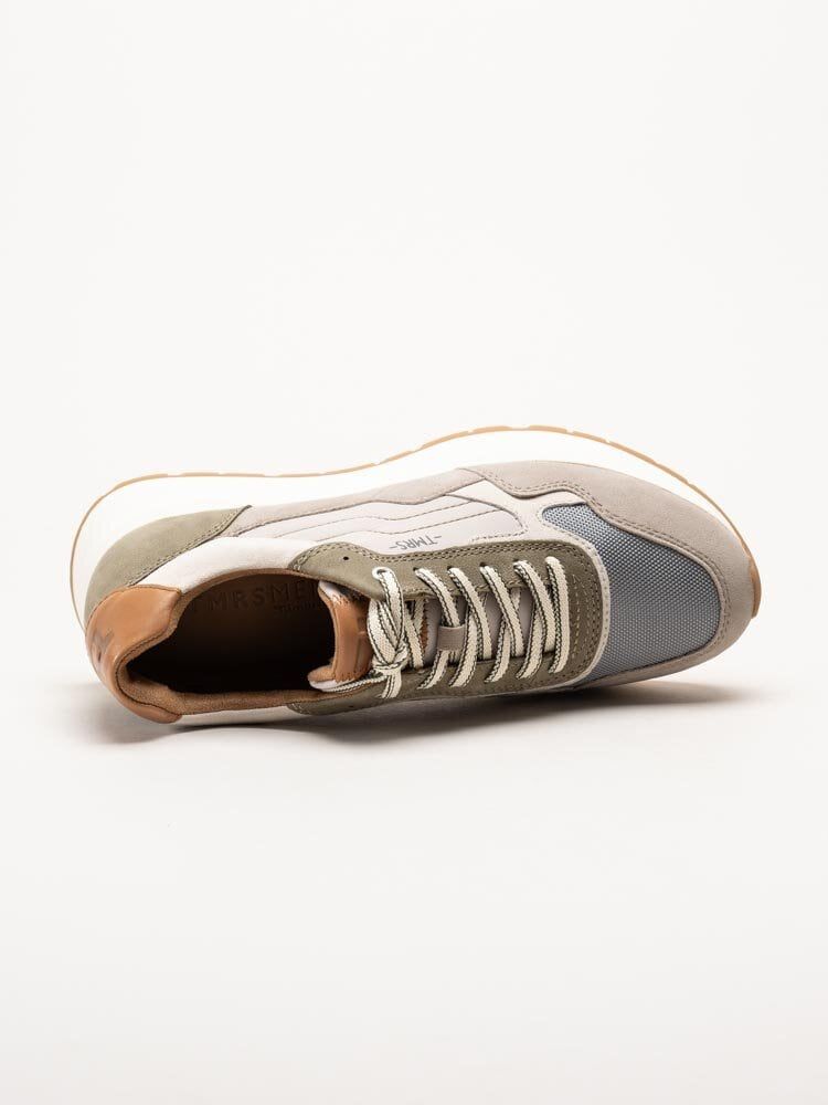 Tamaris Men - Gröna sneakers i mocka och textil