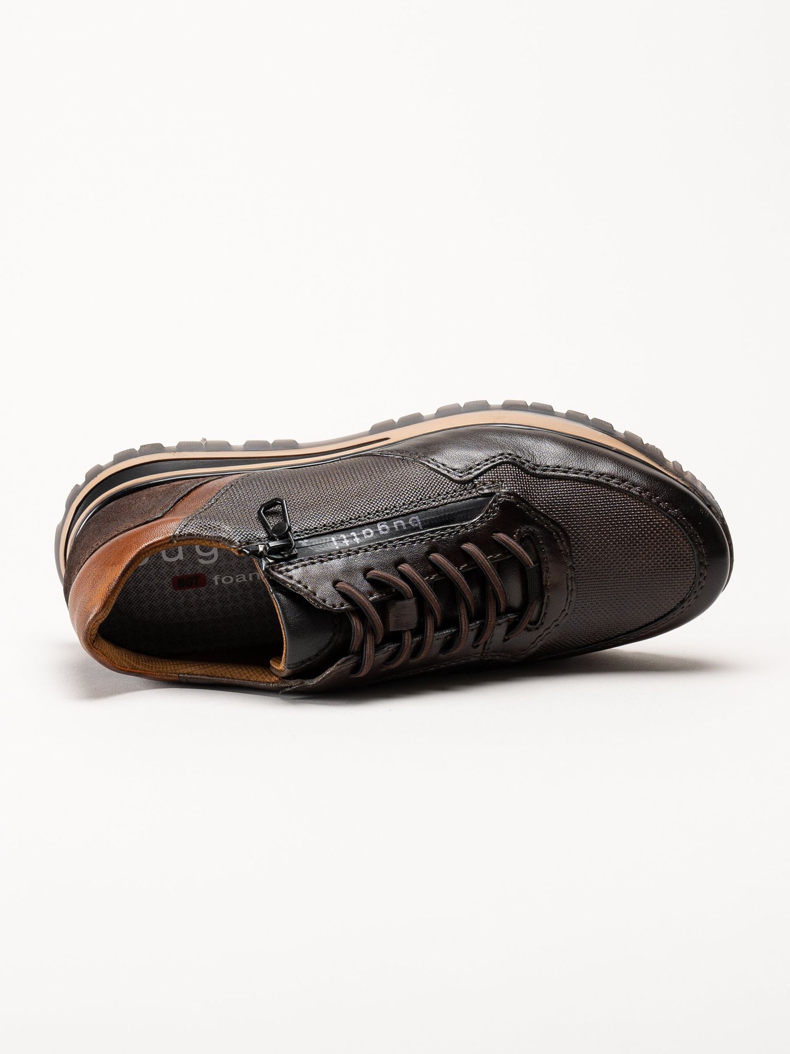 Bugatti - Philip - Mörkbruna sneakers i skinn