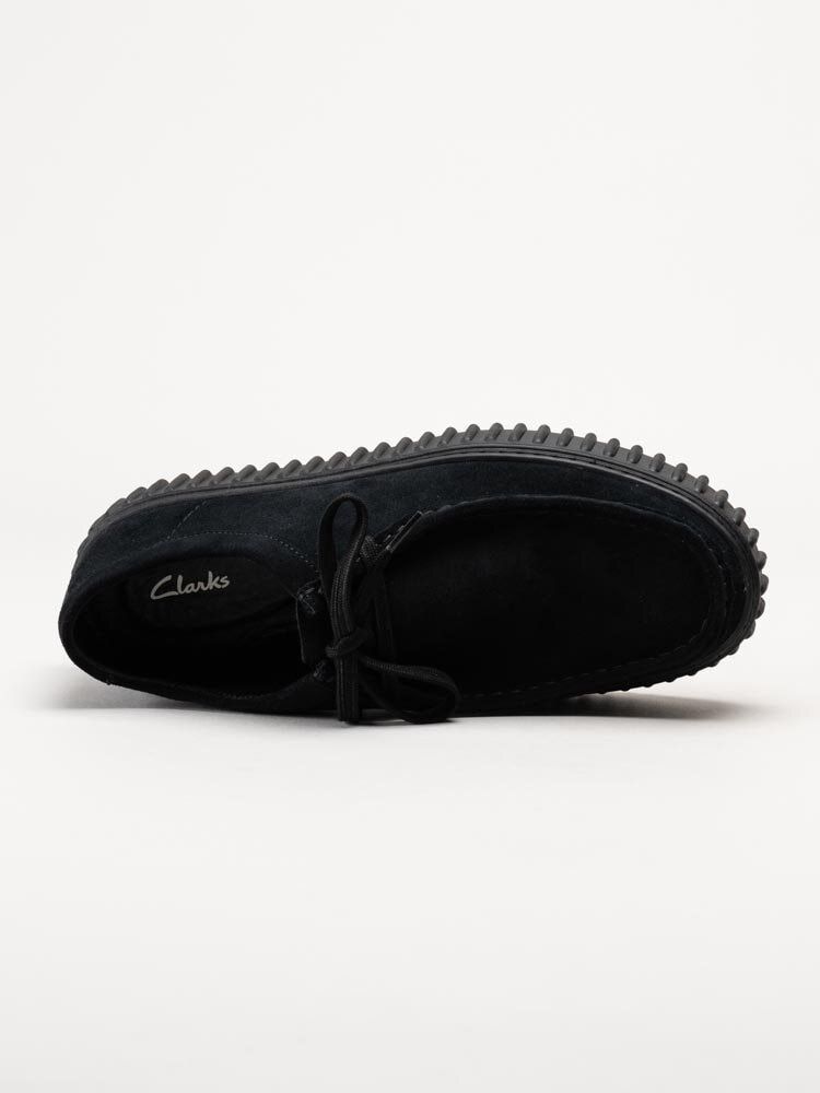 Clarks - Torhill lo G - Svarta snörskor i mocka