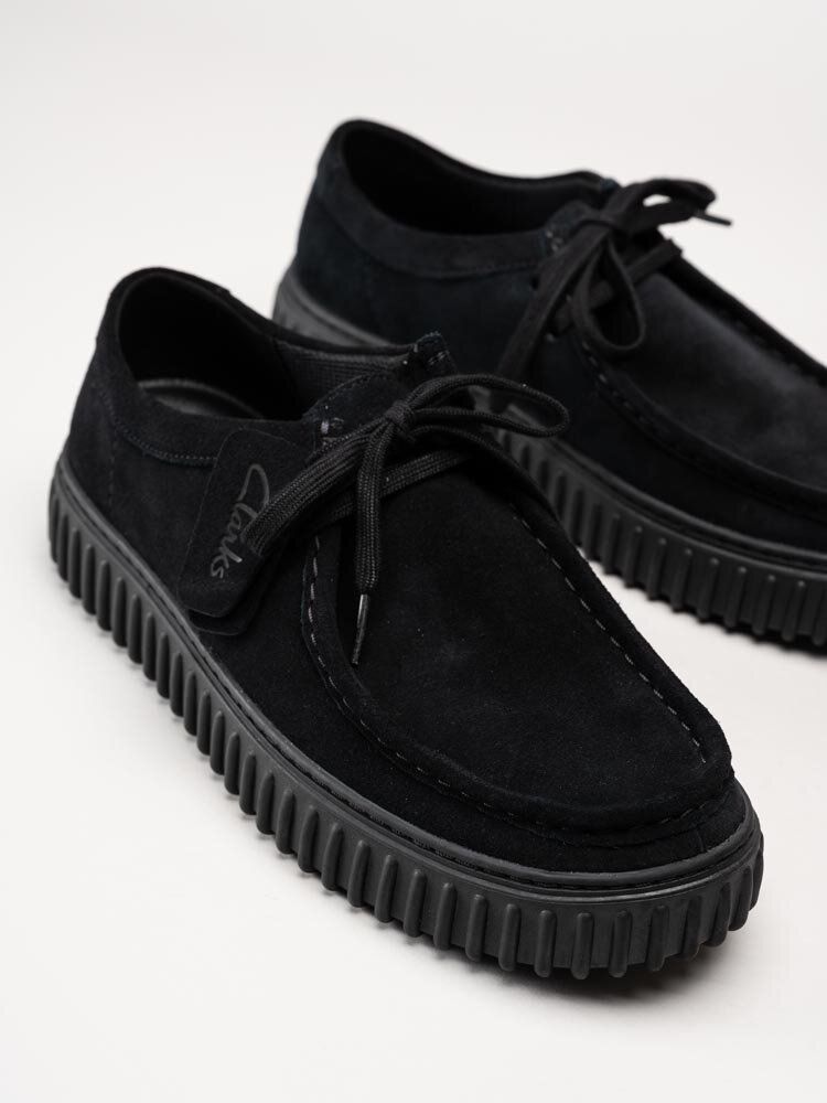 Clarks - Torhill lo G - Svarta snörskor i mocka