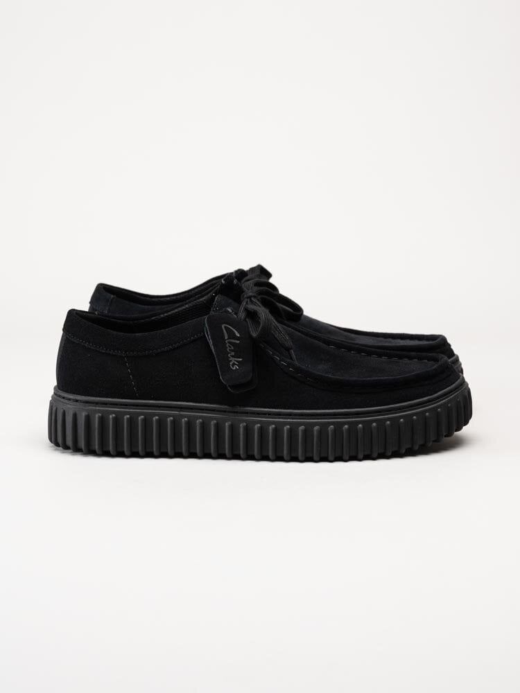 Clarks - Torhill lo G - Svarta snörskor i mocka
