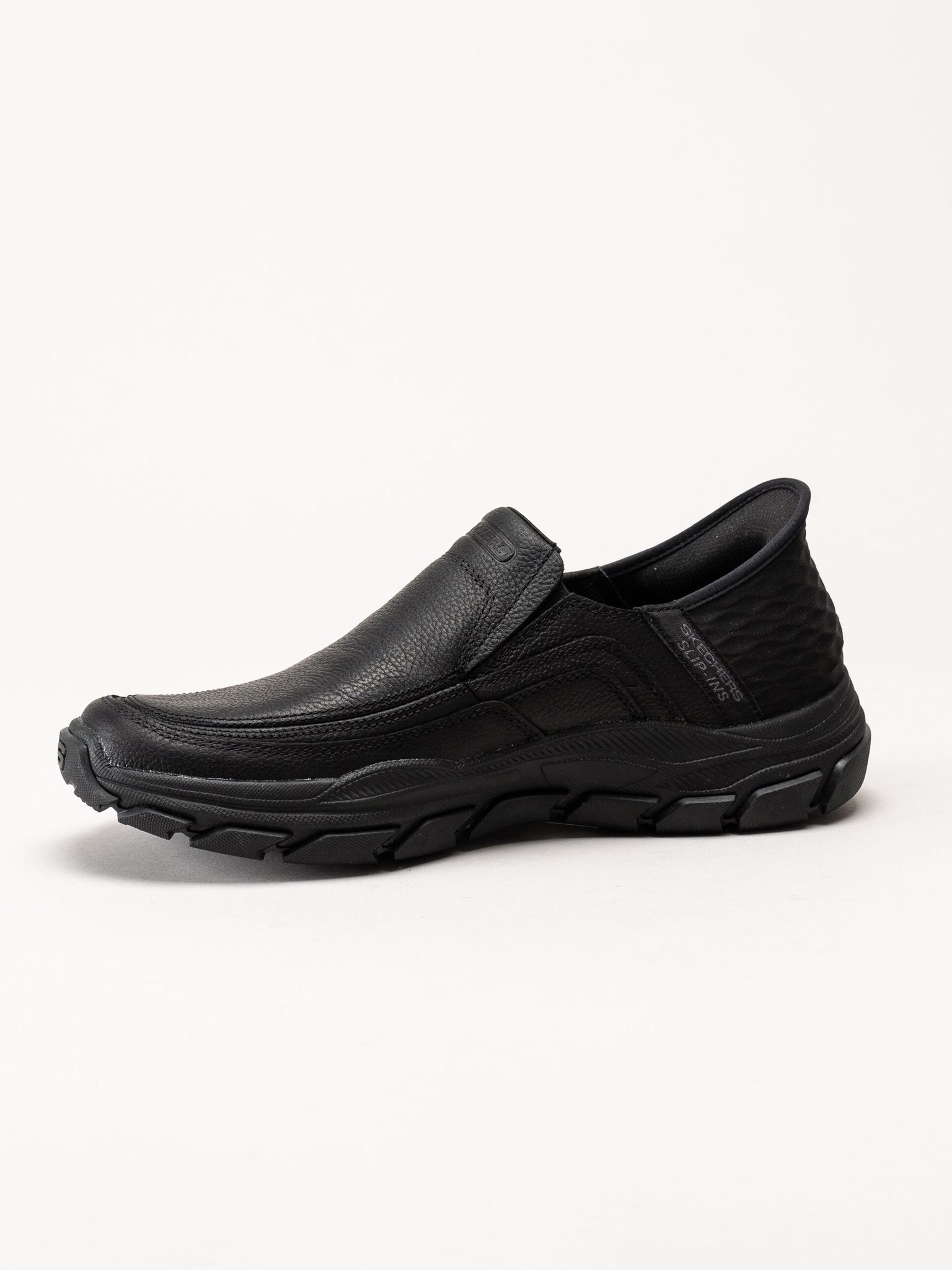 Skechers - Slip-Ins Respected - Elgin - Svarta slip-Ins promenadskor i skinn
