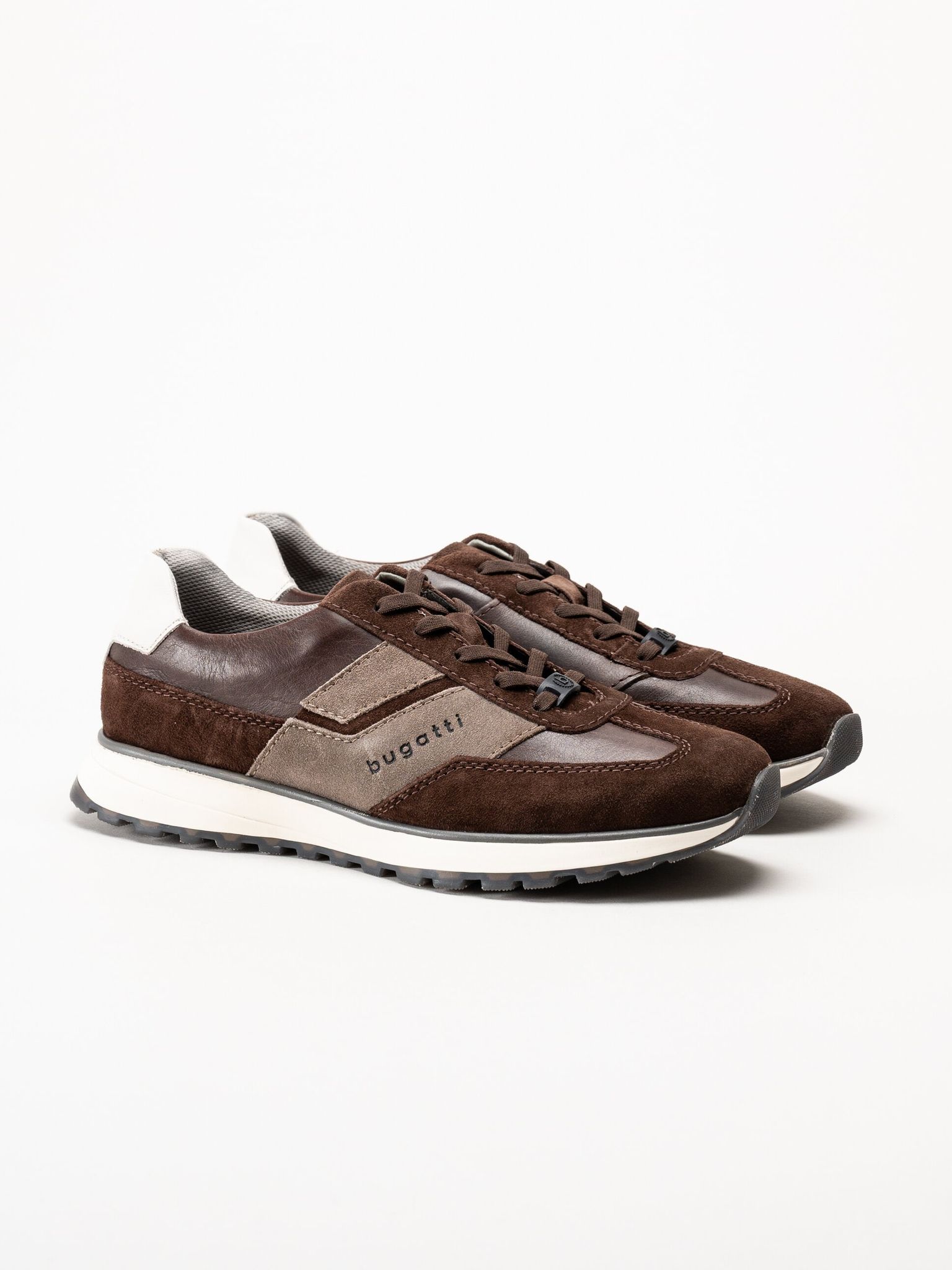 Bugatti - Timon - Mörkbruna sneakers i skinn och mocka