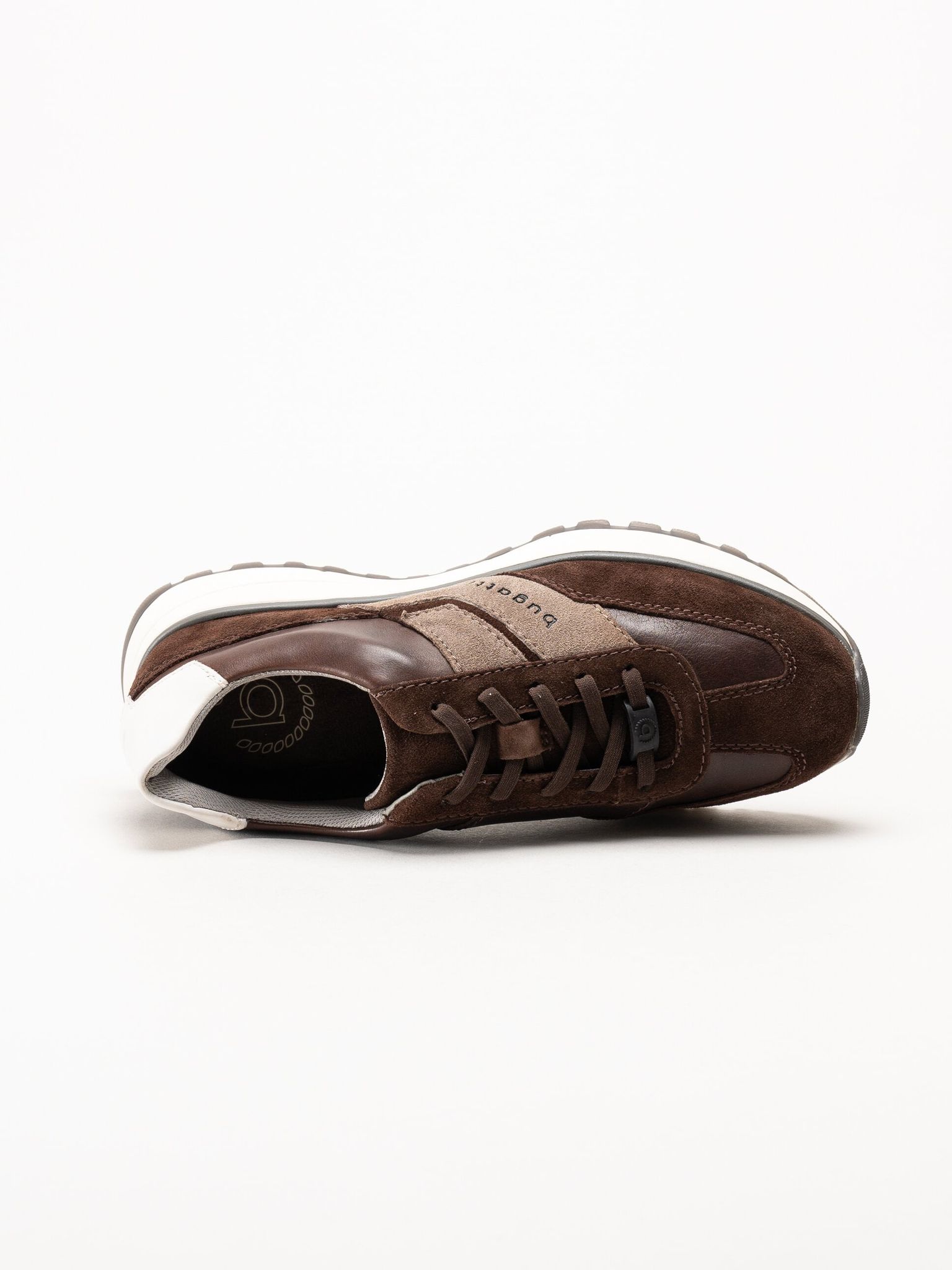 Bugatti - Timon - Mörkbruna sneakers i skinn och mocka