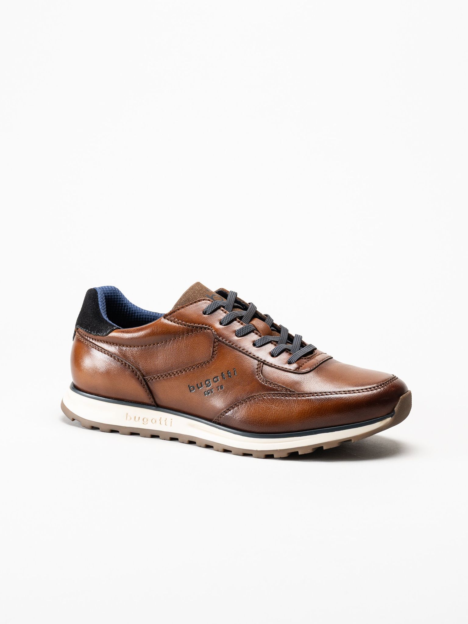 Bugatti - Cirino - Bruna dressad sneaker i skinn