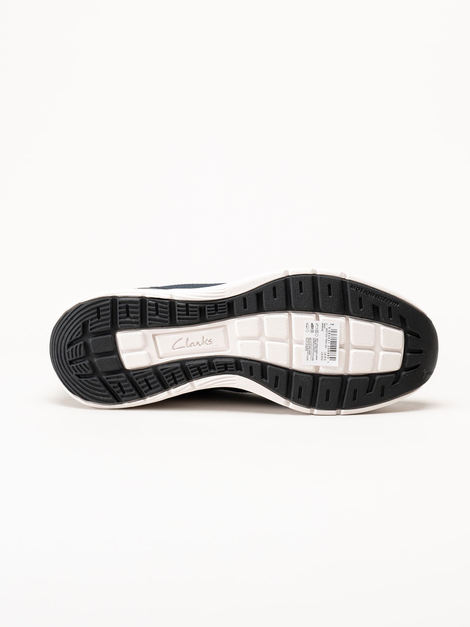 Clarks - Motion Trek MX - Marinblå sneakers i stickad text