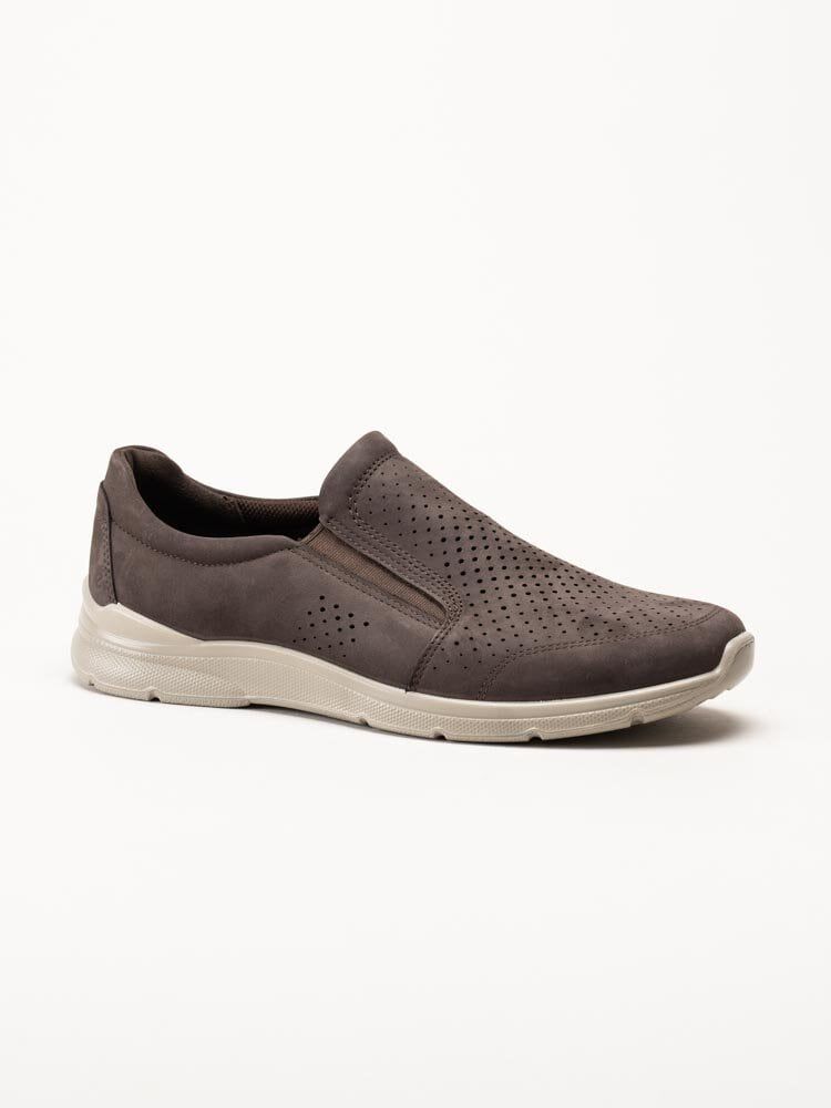 Ecco - Irving Slip On Perf - Bruna slip on sneakers i nubuck
