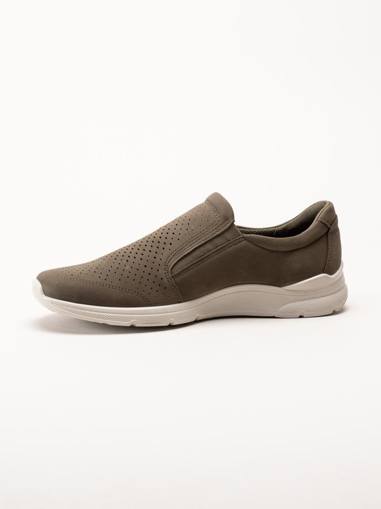 Ecco - Irving - Gröna slip on skor i nubuck