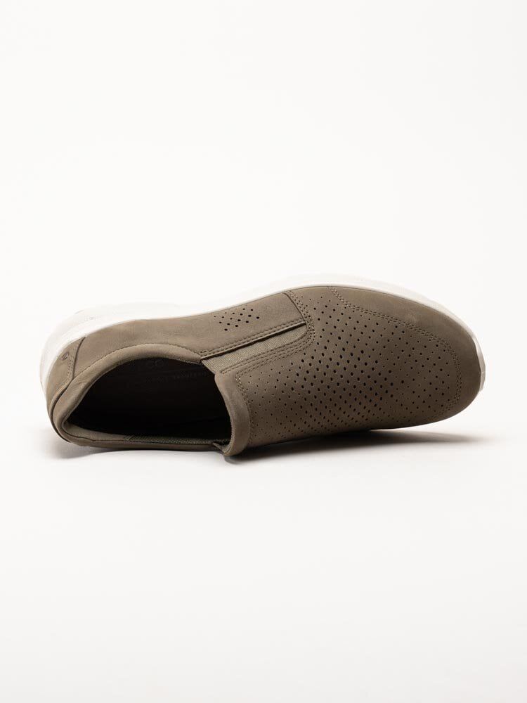 Ecco - Irving - Gröna slip on skor i nubuck