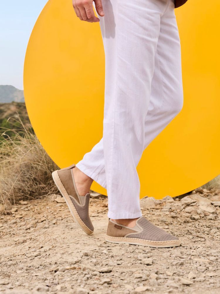 Rieker - Beige slip on sko