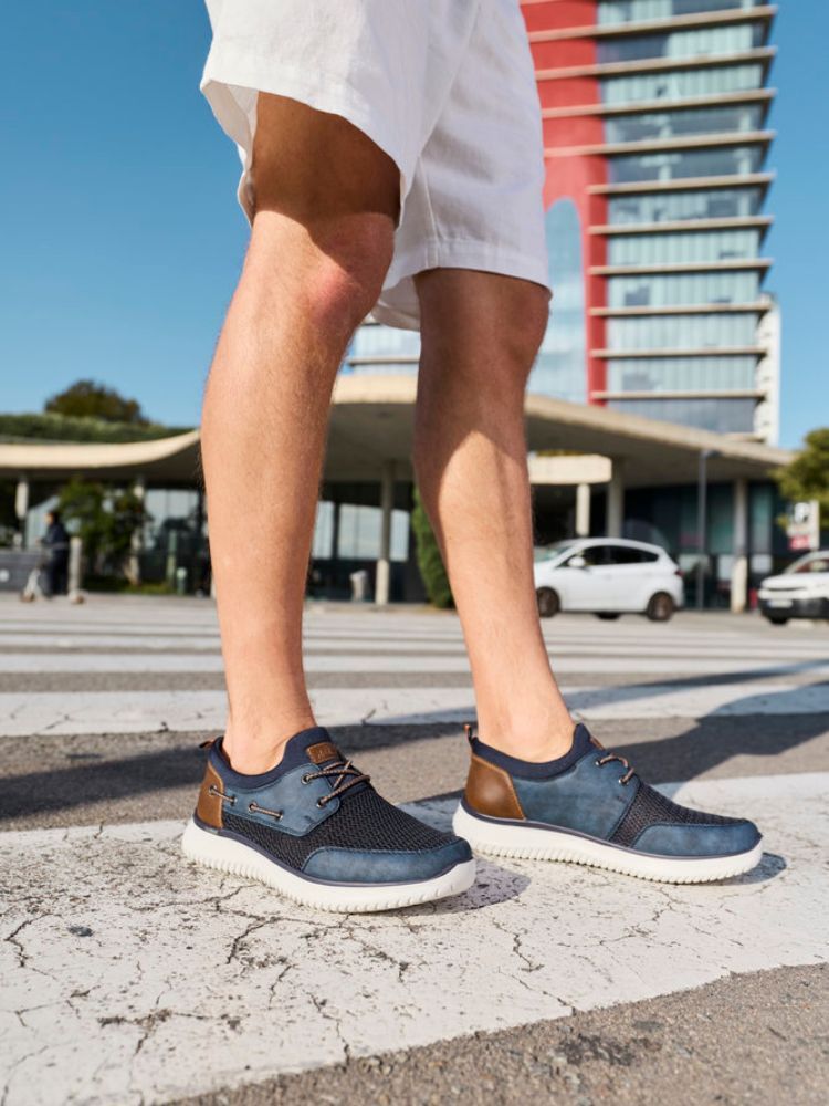 Rieker - Blå sneakers i textil