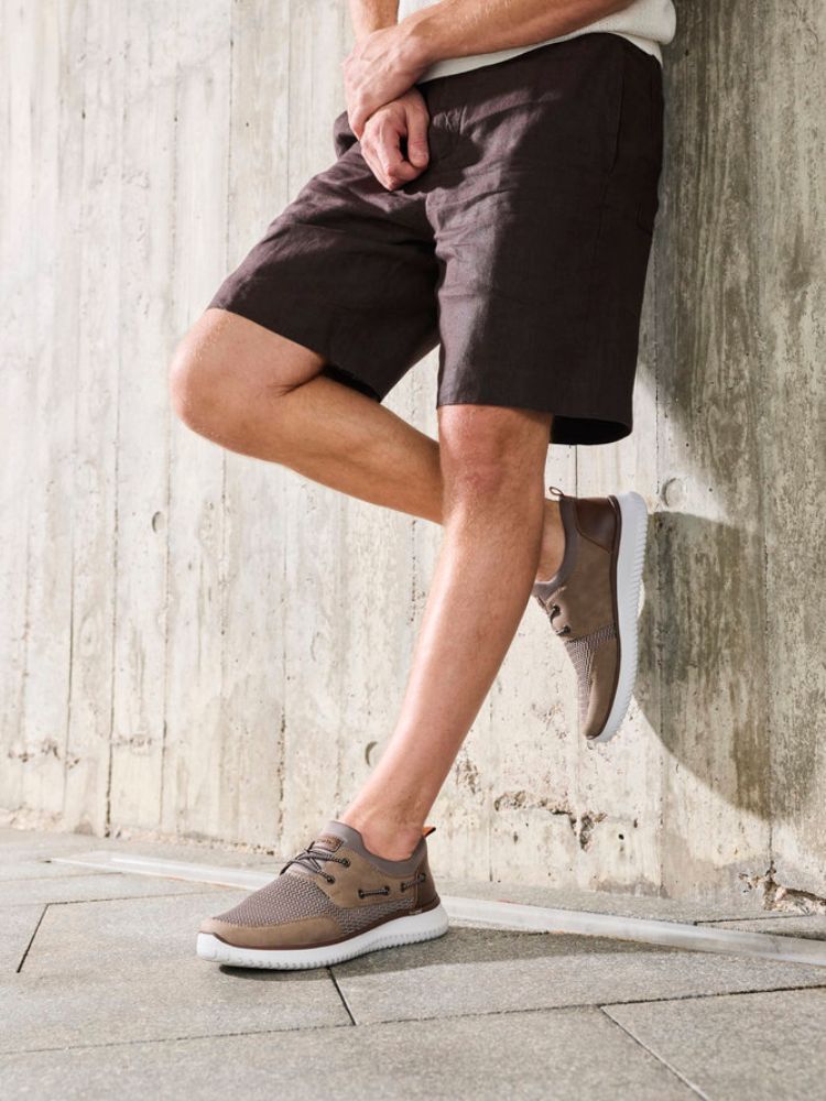 Rieker - Beige sneakers i textil
