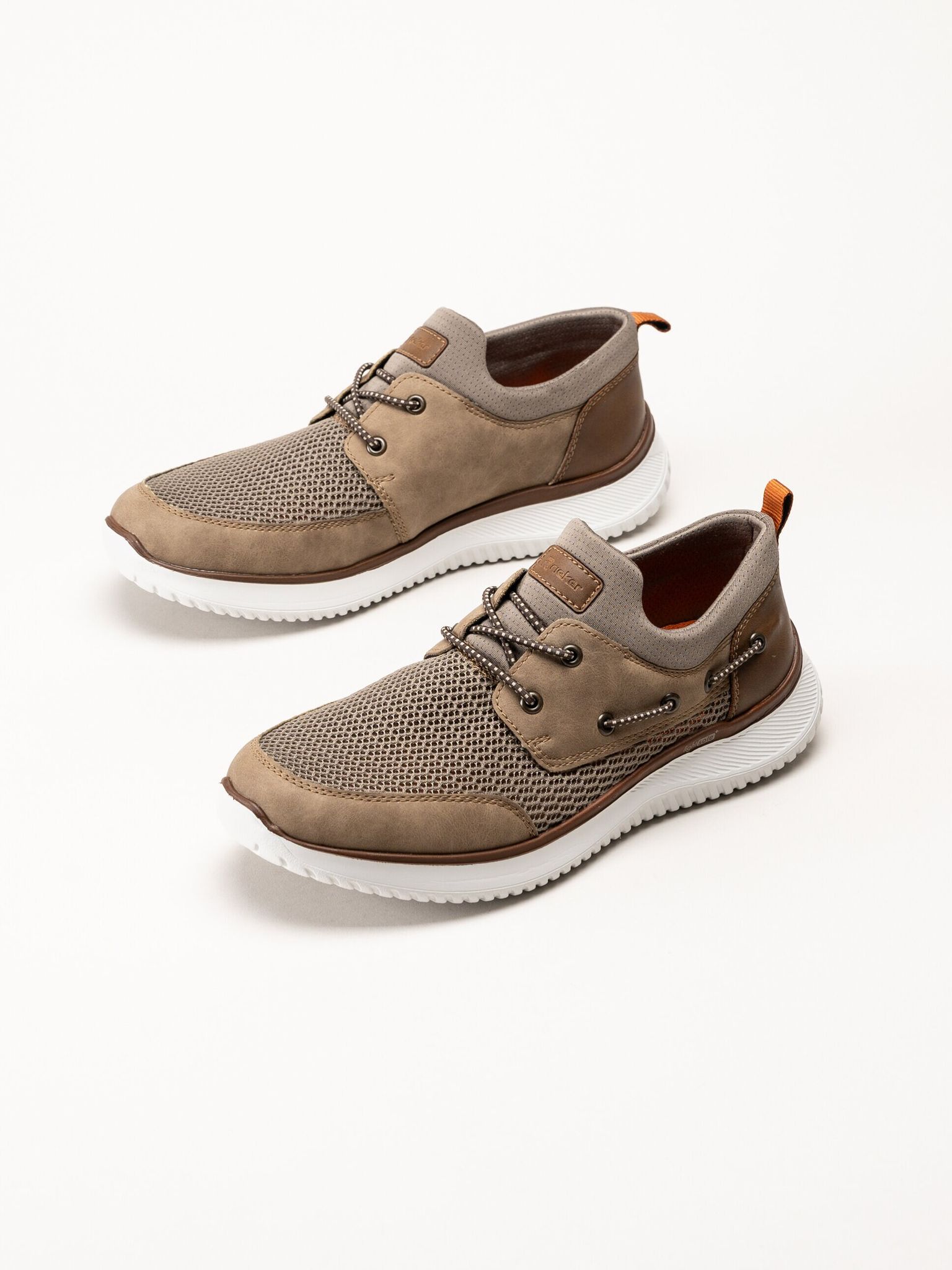 Rieker - Beige sneakers i textil