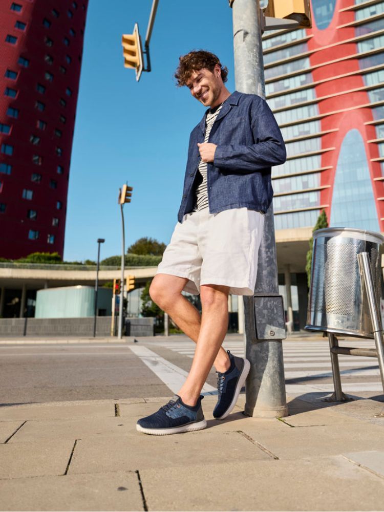 Rieker - Blå slip on sneakers