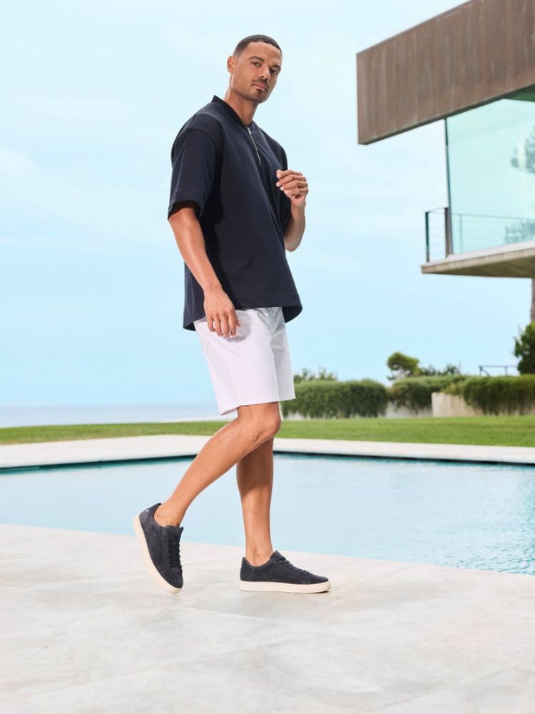 Rieker - Mörkblå sneakers i mocka