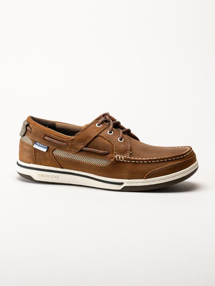 Sebago - Triton Three Eye FGL - Bruna seglarskor i oljat skinn