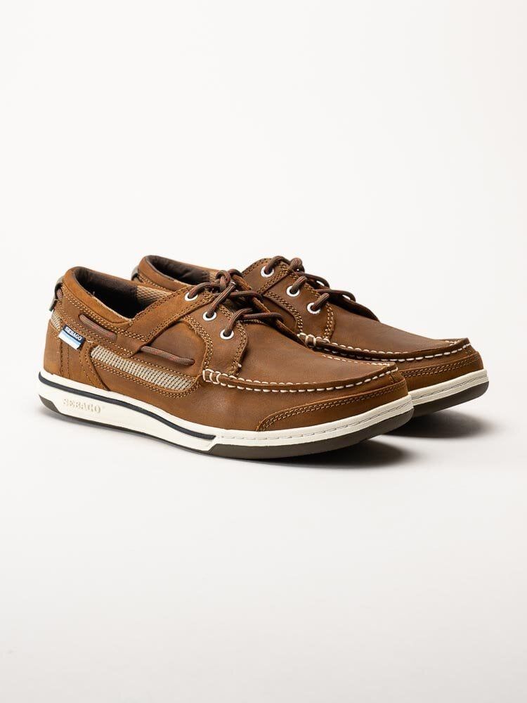Sebago - Triton Three Eye FGL - Bruna seglarskor i oljat skinn