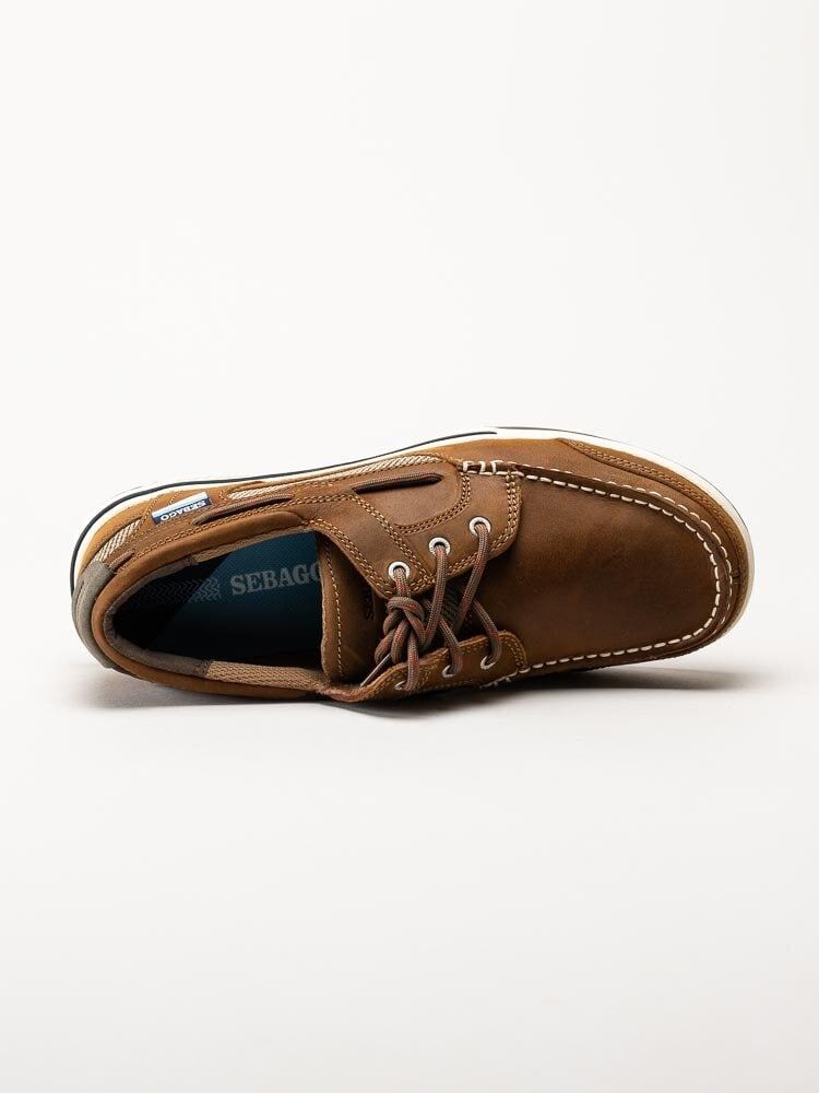 Sebago - Triton Three Eye FGL - Bruna seglarskor i oljat skinn