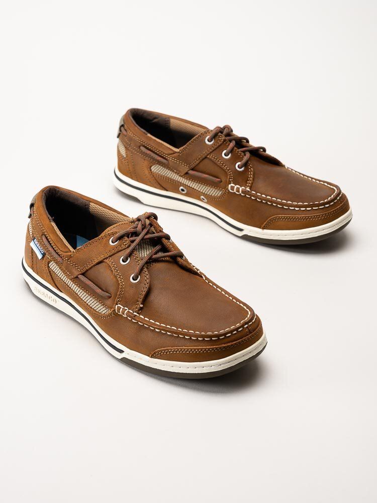 Sebago - Triton Three Eye FGL - Bruna seglarskor i oljat skinn