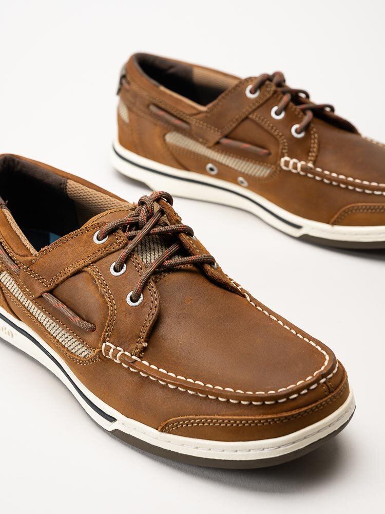 Sebago - Triton Three Eye FGL - Bruna seglarskor i oljat skinn