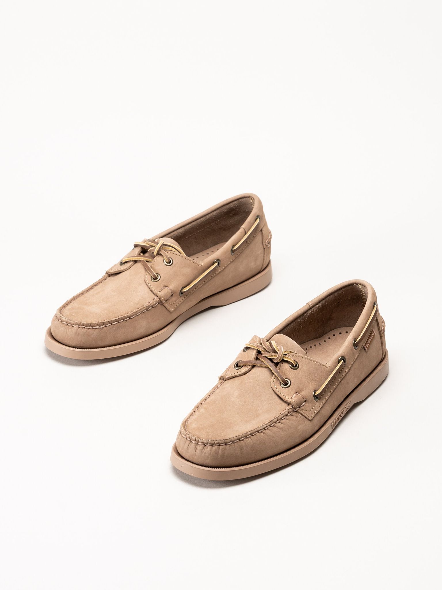 Sebago - Portland - Beige seglarskor i nubuck