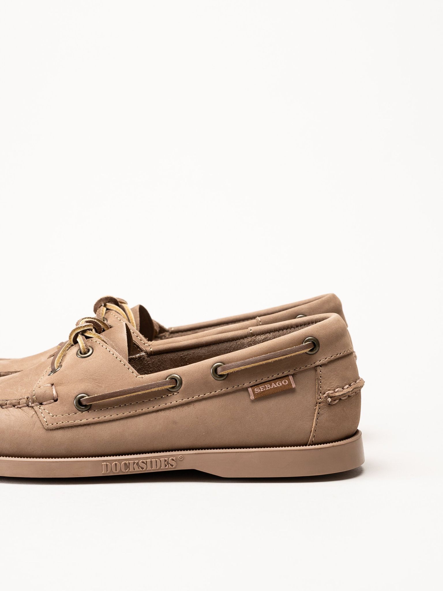Sebago - Portland - Beige seglarskor i nubuck