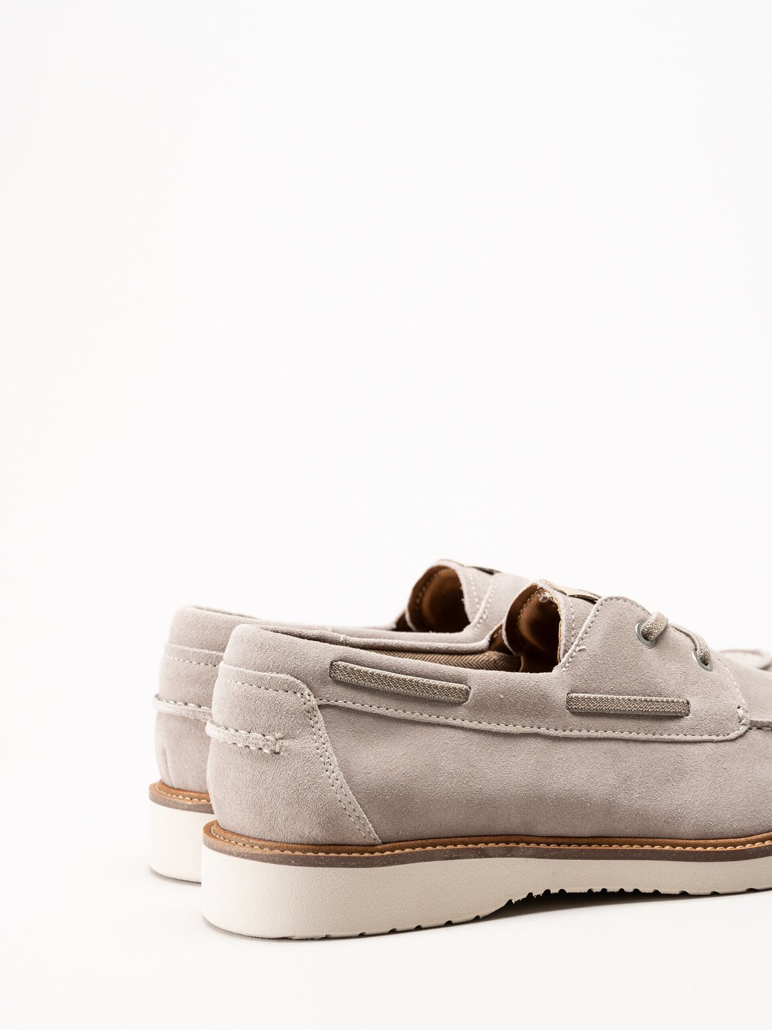 Tamaris - Beige seglarskor i mocka