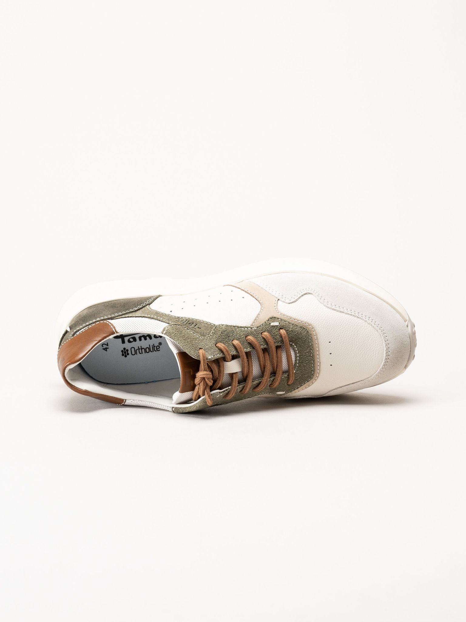 Tamaris - Beige sneakers i mocka