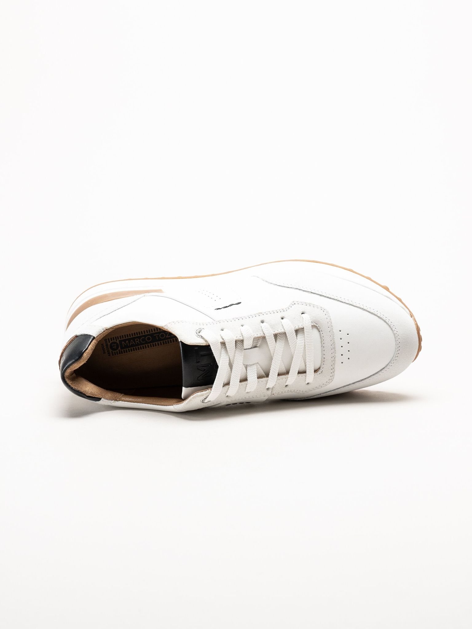 Marco Tozzi - MT Sport - Vita sneakers i skinn och mocka
